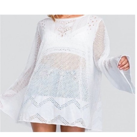 Wildfox | Taylor White Tunic Swim Beach Sweater Coverup NWOT Medium - Picture 6 of 10